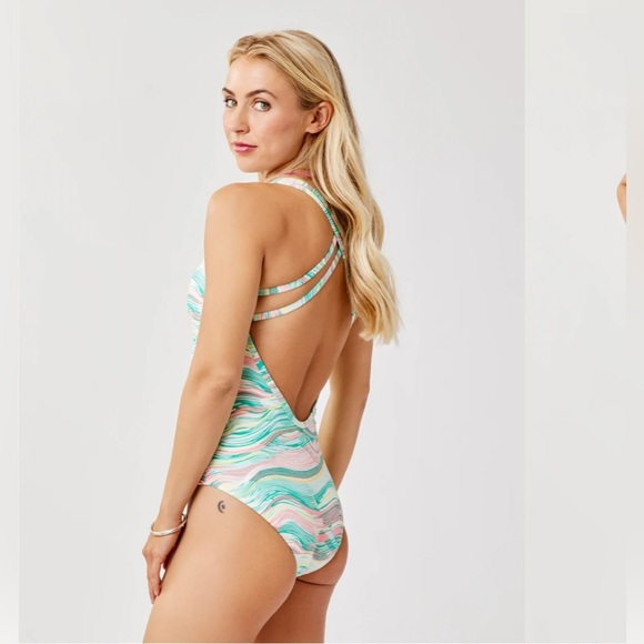 Carve Designs Pink and Green One Piece Swimsuit - Picture 5 of 7